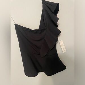 NWT Timing one shoulder ruffle top